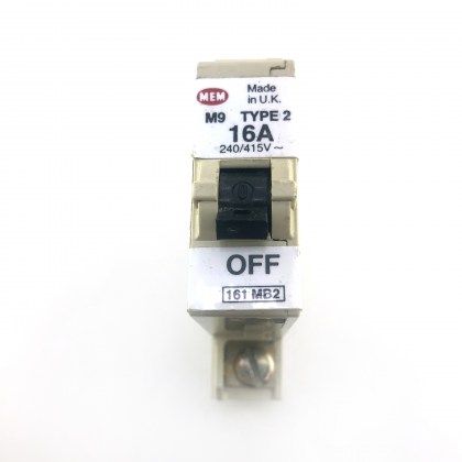 MEM 161MB2 161 MB2 M9 16A 16 Amp MCB Circuit Breaker Type 2